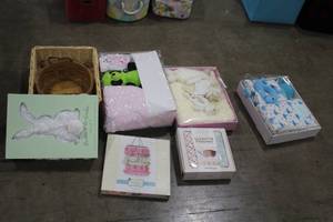 lot 583 image: (8) Baby Gift Sets, (2) Baskets