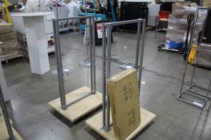 lot 386 image: Lot of (2) Display Shelves with One Box of Shelves