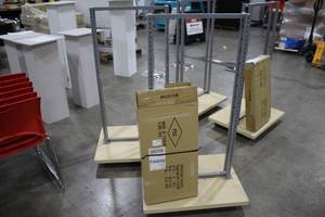 lot 385 image: Lot of (2) Display Shelves with One Box of Shelves