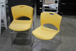 lot 364 image: Lot of (6) PlasticMetal Stacking Conference Chairs