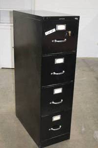 lot 336 image: Metal File Cabinet 4-drawer