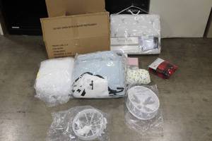 lot 602 image: Lot of  Crib Accessories - Mobiles, Trend Lab 3-Piece Set, Sheets and Comforters