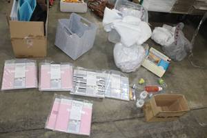 lot 682 image: Lot of  Baby Accessories - Baby Bottles, Storage Cubes (x16), Crib Accessories (x3)