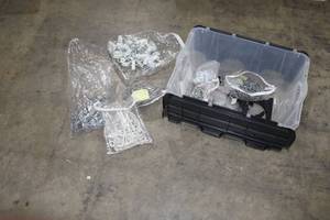 lot 487 image: Lot of (1 Bin) Misc. Clamps, Hooks and Hangers