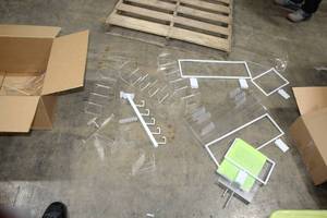 lot 485 image: Lot of (28) Slatwall Accessories - Shelves, Bins
