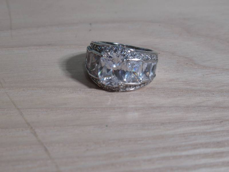 SS Multi cut Cubic Zirconia Graduated Paula Ring Sterling Silver 7