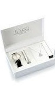 L & Co. Womens Set  Quartz Strap Watch w Accessory Gift Box