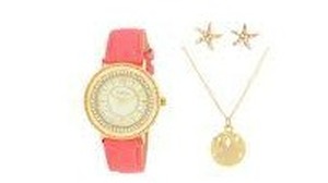 L & Co. Womens Set  Quartz Watch w Accessories & Gift Box