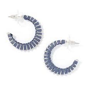Christoper & Banks Wrapped Hoop Earrings  Marbled Indigo