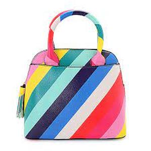 Collection XIIX Rainbow Striped Tassel Detailed Satchel w Removable Strap
