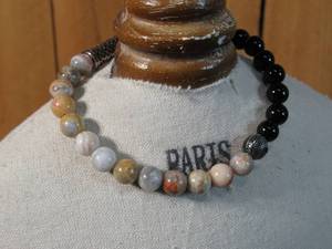 Invicta Jewelry Ladies Stainless Steel Stretch Bracelet  Crazy Lace Agate