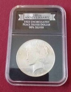 Slabbed 1923 Peace Dollar