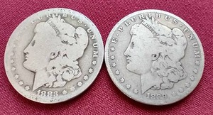 (2) Morgan Dollar Lot (Low-Grade)