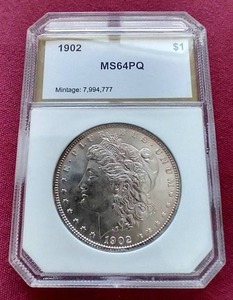 Slabbed Uncirculated 1902 Morgan Dollar