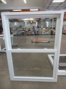 39 12 in x 52 14 in Double Hung White Vinyl Window with 1 Screen