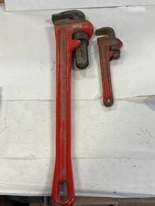 lot 6 image: Craftsman 24 Inch & Ridgid 10 Inch Pipe Wrenches