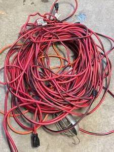 lot 11 image: Giant Lot of Extension Cords & Lights