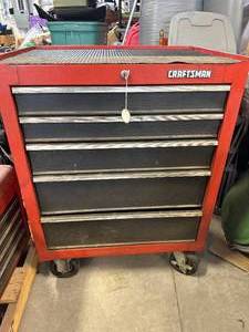 lot 71 image: Craftsman Rolling Toolbox full of Tools 18x27x35 Inch Tall