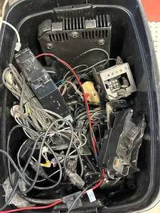 lot 75 image: Tub full of Brackets, Microphones, Cords & More
