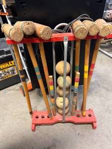 lot 90 image: Antique Croquet Set