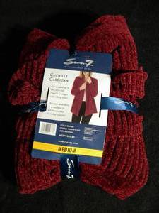 lot 16 image: Seven Chenille Cardigan Red Size Medium