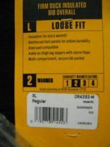 lot 62 image: Brand New Carhartt Mens Insulated Duck Zip-to-Thigh Bib Overall XLarge Regular