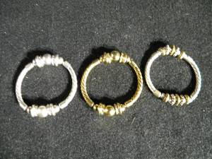 lot 115 image: 3 Piece Stretch Cable Bracelet Set