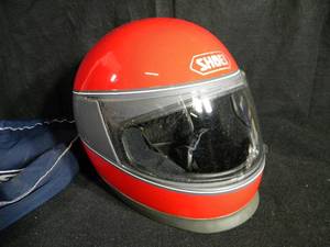 lot 164 image: Shoei Full Face Motorcycle Helmet Orange with Bag