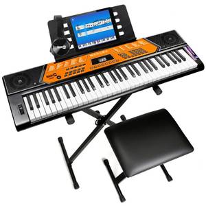 lot 11 image: Brand New - Unopened RockJam 650 61-Key Electric Keyboard Super Kit
