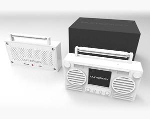 lot 43 image: Brand New Bumpboxx Microboom Wearable Bluetooth Speaker Boombox  White