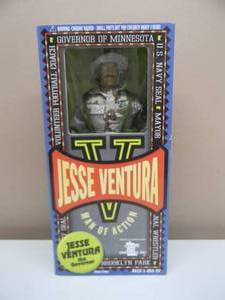 lot 52 image: JESSE VENTURA MAN OF ACTION UNITED STATES NAVY SEAL FIGURE - 1999  - NICE - NEW IN BOX - GREAT PIECE - APPROX 12 - SEE PICTURES