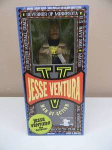 lot 53 image: JESSE VENTURA MAN OF ACTION UNITED STATES NAVY SEAL FIGURE - 1999  - NICE - NEW IN BOX - GREAT PIECE - APPROX 12 - SEE PICTURES