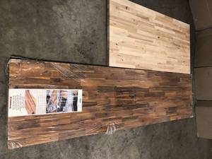 Lot of 2 Interbuild  Butcher Block Standard Countertop Customer Returns  Review all pictures