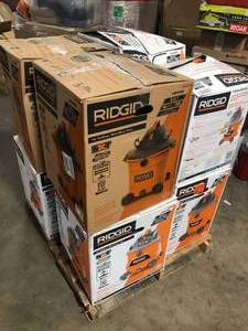 Mix Lot of assorted Ridgid Shop Vacuums, Customer returns, Review all pictures