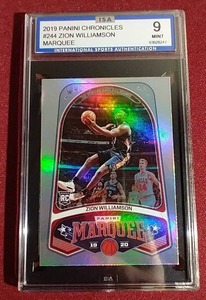 lot 16 image: 2019 Chronicles Marquee Zion Williamson Rookie Card - ISA 9