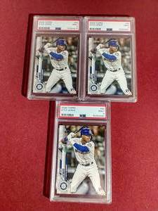 lot 26 image: (3) PSA 9 Kyle Lewis Rookie Cards