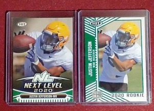 lot 27 image: (2) 2020 Sage Hit Justin Jefferson Rookie Cards