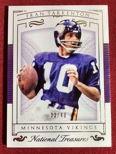 lot 35 image: National Treasures Fran Tarkenton Card - #d49