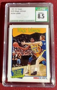 lot 37 image: 1991-92 Magic Johnson Card - CSG 8.5