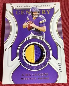 lot 53 image: National Treasures Kirk Cousins 2-Color Patch - #d49
