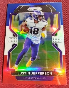 lot 57 image: 2021 Prizm Red White & Blue Justin Jefferson Card