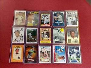 lot 65 image: (15) Mickey Mantle Insert Cards