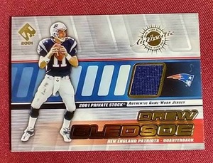 lot 81 image: Drew Bledsoe Game Used Jersey Card