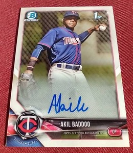 lot 96 image: 1st Bowman Chrome Autographed Card of Akil Baddoo