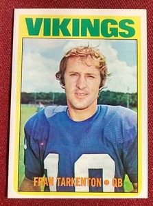 lot 101 image: 1972 Topps Fran Tarkenton Card - Nice