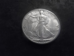 1945 D Walking Liberty Silver Half Dollar