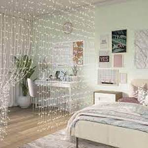 lot 16 image: OVE Waterfall Curtain String Lights 1200 LED Bulbs with Remote Control
