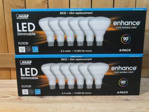 lot 32 image: Feit Electric Dimmable Led BR 30 Flood 65W 12 Pack Daylight