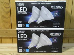 lot 122 image: Feit Electric PAR38 LED Spot Bright White (4 Bulbs Total-Lot)