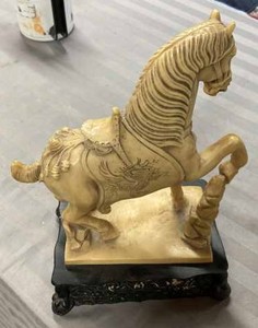 Vintage Asian Horse Statue - Resin